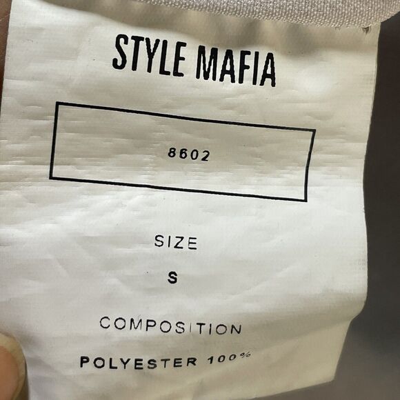 Style Mafia Maeve Sz S Womens Top Cropped Midnight Navy Open Shoulder Ruffled - Picture 9 of 9